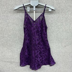 Fedricks of Hollywood Women's Size Small Purple Babydoll Cami Lace Dress 90s Y2K